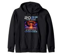 2027 The Year Everything Changes First Contact Alien UFO Zip Hoodie