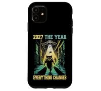 2027 The Year Everything Changes Racoon Alien Zombie Humor Case for iPhone 11