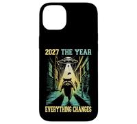 2027 The Year Everything Changes Racoon Alien Zombie Humor Case for iPhone 14 Plus