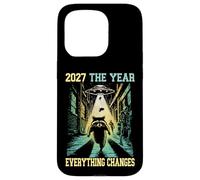 2027 The Year Everything Changes Racoon Alien Zombie Humor Case for iPhone 15 Pro