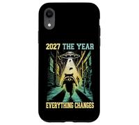 2027 The Year Everything Changes Racoon Alien Zombie Humor Case for iPhone XR