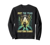 2027 The Year Everything Changes Racoon Alien Zombie Humor Sweatshirt
