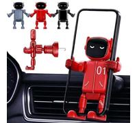 2027 Universal Robot Creative Car Phone Holder, Anti-Shake Mount，Red | 360° Rotatable Dashboard/Windshield Cradle, Adjustable Size, Non-slip Silicone Grips, Sturdy Secure Mounting, 117x95x51mm