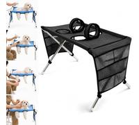 2027 Upgrade Dog Bathing Bed - 2-in-1 Foldable Pet Grooming Bed, With Hammock & Stand And Strap, For Small Dogs & Cats Bathing,nail Clipping,ear Cleaning And Daily Care Black Upgraded