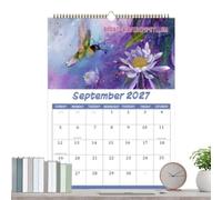 2027 Wall Calendar 12-month Rare Bird Writing Floral Decor