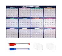 2027 Wall Calendar, Erasable Laminated Monthly Planner Waterproof, 34.65 In | January December Year Planner, Thick Paper Reusable Schedule Display, Large Monthly Organizer For Office School Classroom