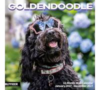 2027 Wall Calendar,Goldendoodle Wall Calendar, 12" x 24" Open,Family Planner Calendar Organizer with Goldendoodle Images, for Dogs Lovers