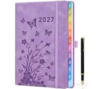 2027 Weekly Diary A5 Week-to-View Planner - 100 GSM Paper, Elastic Closure, Pen Loop, Inner Pocket, Weekly Appointment Organiser, Lavender