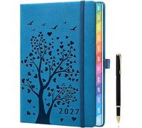 2027 Weekly Diary A5 - Week-to-View Planner with Elastic Closure, Pen Loop & Inner Pocket, 100 GSM Paper, Weekly Planner for Work, Appointments & Personal Organisation, Light Blue