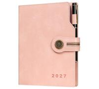 2027 Weekly Diary A5 Week to View - Rose Classic Planner with Strap Closure, Hardcover Diary, 100gsm Paper, Pocket & Pen Holder