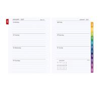 2027 Weekly Diary Refill A5 Size, Weekly Planner Inserts from January to December, Week on Two Pages with Colorful Monthly Tabs, Compatible with Filofax A5 organiser, 21 x 14.8 cm