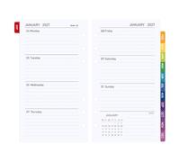 2027 Weekly Diary Refill Personal Size, Weekly Planner from January to December with Colorful Monthly Tabs, Week on Two Pages, Compatible with Filofax Personal Organiser, 95 x 171 mm