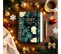 2027 Weekly Monthly Planner, 140-Page Floral Agenda Notebook | A5 Portable Organizer With Lay-Flat Binding. Nature-Inspired Cover For Daily Schedule, Task Tracking & Goal Planning.