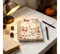 2027 Weekly Monthly Planner, 140-Page Floral Agenda Notebook | A5 Portable Organizer With Lay-Flat Binding. Nature-Inspired Cover For Daily Schedule, Task Tracking & Goal Planning.