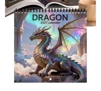 2027 Year Calendar 12-Month Spiral Bound Planning Organizer | 2027 Dragon Calendar for Home, Office, Apartment, Study, Work, Game Room, Living Room