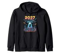 2027 Year Everything Changes First Contact Alien Zip Hoodie
