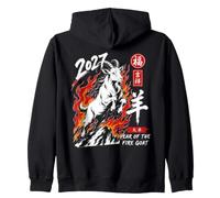 2027 Year of the Fire Goat Chinese Zodiac Lunar New Year Zip Hoodie
