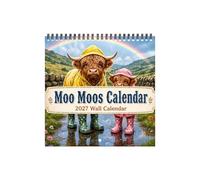 2027 Year Planner Calendar with Large Grid Dates and Fun Prints