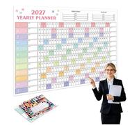 2027 Year Wall Planner, Annual Yearly Wall Calendar Planner 20.67" x 29.21" | 12 Months Wall Calendar Yearly Planner, Large Jan To Dec Full Year Planning Chart for Apartment, Bedroom, Living Room
