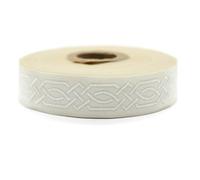 20272-V1 10 m 20 mm Cream and White Woven Jacquard Ribbon Celtic Knot Pattern Rolls Ribbon Ribbon Fabric Embroidered Craft Clothing Haberdashery Leisure Creative Decoration Sewing Medieval