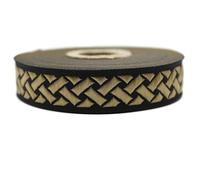 20274-V10 10 m 20 mm Black and Gold Woven Jacquard Ribbon Celtic Knot Pattern Rolls Ribbon Tape Embroidered Fabric Craft Clothing Haberdashery Leisure Creative Decoration Sewing Medieval