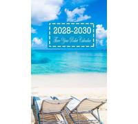 2028-2030 Pocket Calendar: 3 Years from January 2028 to December 2030 with Holidays & Inspirational Quotes, Small Size 4 x 6.5, Beach Design