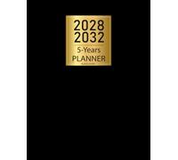 2028-2032 Monthly Planner: 5 Years large print calendar Five-Year Agenda Book Featuring Habit Trackers, To-Do Lists, Spacious Monthly Spreads and More | BLACK COVER