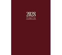 2028 Diary A4 Page A Day: One Page Per Day To View Dated From Jan 2028 To Dec 2028 | Perfect For Planning, Scheduling, Appointments, Reminders ... Dark Red Cover Design
