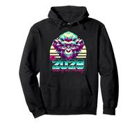 2028 Year of the Monkey 80s Retro Vaporwave Chinese Zodiac Pullover Hoodie