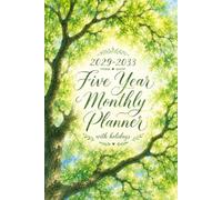 2029-2033 Five Year Monthly Planner with holidays: 6x9 Pocket Size 5-Year Calendar January 2029 - December 2033, Green Tree Leaves Nature Cover, ... US Holidays, Password Tracker & Contact List