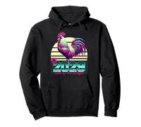 2029 Year of the Rooster 80s Retro Vaporwave Chinese Zodiac Pullover Hoodie