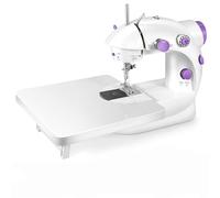 202A Home Mini Electric Sewing Machine with Extension Table and 99pcs Sewing Kit, Portable Sewing Machine for Beginners, Sewing Projects, Repairs (Purple)