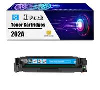 202A Toner Cartridge (With Chip) CF500A CF501A CF502A CF503A 202A Compatible Toner Cartridge Replacement For HP LaserJet Pro M254dw M254nw M280nw M281fdw M281fdn Printers Toner,Cyan-1 Set