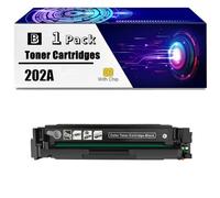 202A Toner Cartridge (With Chip) CF500A CF501A CF502A CF503A 202A Compatible Toner Cartridge Replacement For HP LaserJet Pro M254dw M254nw M280nw M281fdw M281fdn Printers Toner,Black-1 Set