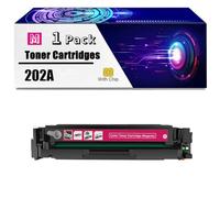 202A Toner Cartridge (With Chip) CF500A CF501A CF502A CF503A 202A Compatible Toner Cartridge Replacement For HP LaserJet Pro M254dw M254nw M280nw M281fdw M281fdn Printers Toner,Magenta-1 Set
