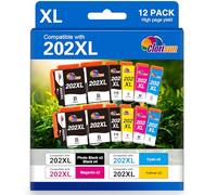 202XL Ink Cartridges Compatible for Epson 202 Ink Cartridge for XP6100 Ink Cartridges for XP6105 for Epson XP-6100 XP-6105 XP-6000 XP-6005 XP-6001 Printer (12 PACK)