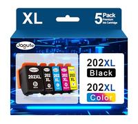 202XL Ink Cartridges Compatible for Epson 202XL 202 Ink Multipack for Epson Expression Premium XP-6105 XP-6100 XP-6000 XP-6005 XP-6001 Printer, 5 Pack (5Pack, Black Photo/Black/Cyan/Magenta/Yellow)