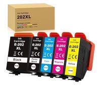 202XL Ink Cartridges for Epson 202 202XL Ink Compatible with Epson Expression Premium XP-6000 XP-6001 XP-6005 XP-6100 XP-6105 Printers (1Black 1Cyan 1Magenta 1Yellow 1Photo Black, 5-Pack)