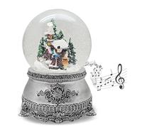 20307 Snow Globe Nostalgia Christmas Walk Width 10 cm | Width: 10 cm, height: 14 cm, pewter look winter landscape, shaking ball Christmas decoration, with music