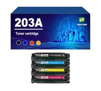 203A CF540A CF541A CF542A CF543A Toner Cartridge Compatible For HP LaserJet Pro M254dw M254nw M280nw M281fdw M281fdn Printer,4 colors-1 Set