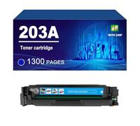 203A CF540A CF541A CF542A CF543A Toner Cartridge Compatible For HP LaserJet Pro M254dw M254nw M280nw M281fdw M281fdn Printer,Cyan-1 Pack