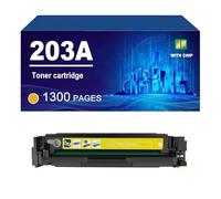 203A CF540A CF541A CF542A CF543A Toner Cartridge Compatible For HP LaserJet Pro M254dw M254nw M280nw M281fdw M281fdn Printer,Yellow-1 Pack