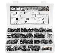 203Pcs Motorcycle Fairing Bolt Kit, M5 M6 304 Stainless Steel Black Zinc Windscreen Screws Fastener Clips Universal Fit For Motorcycle Sportbike GSXR Honda Kawasaki BMW Ducati Suzuki Yamaha