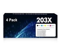 203X 203A M281fdw Toner Compatible for HP 203X 203A Toner Cartridge Color Laserjet Pro MFP M281fdw M254dw M281fdn M280nw M281cdw M254nw M254dn CF540X CF540A (4-Pack, Black Cyan Yellow Magenta)