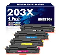 203X M281fdw M254dw Toner Cartridge: Compatible for HP 203X 203A Color Laserjet Pro MFP M281fdw M254dw M281fdn M280nw M281cdw M254nw M254dn M281 CF540X CF540A Black Cyan Yellow Magenta 4-Pack