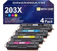 203X Toner Cartridges High Yield Compatible HP 203X for M281fdw, 4 Pack | Color LaserJet MFP M281fdw MFP M281fdn MFP M280nw Color LaserJet Pro M254dw Pro M254nw Pro M254dn
