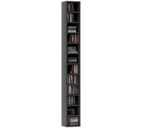 204 CD DVD Storage Tower 12 Tier Media Bookcase Shelf Rack Black Organiser Unit