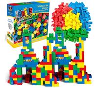 204 Pieces LEGO-Compatible Large Building Blocks for Kids and Toddlers, Big Bricks Set for Ages 3 and Up, Compatible With Base Plates, Blue, Green, Red, and Yellow
