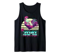 2041 Year of the Rooster 80s Retro Vaporwave Chinese Zodiac Tank Top