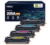 205A CF530A Toner Cartridge Compatible with HP CF530A CF531A CF532A CF533A for HP Color Laserjet Pro MFP M180n M180nw M180fw M181n M181fw, M154a M154nw (Black Cyan Magenta Yellow, 4-Pack)